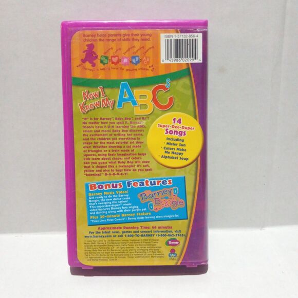 Barney Now I Know My ABCs (VHS , 2004)-Hit Entertainment-White Tape-Clamshell - Picture 2 of 7